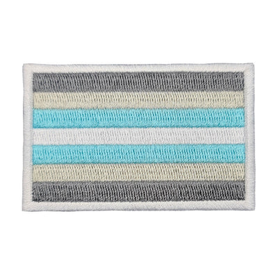Demiboy Pride Flag Rectangular Embroidered Iron-On Festival Patch