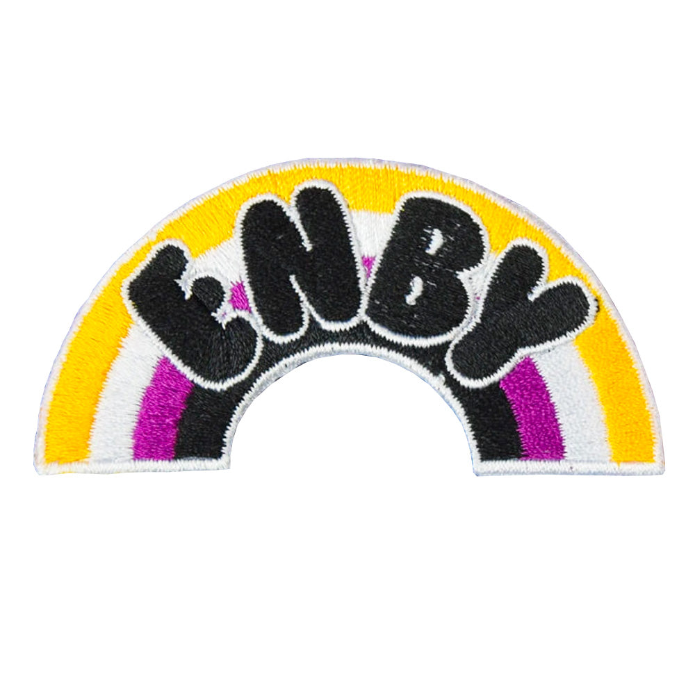 Enby (Rainbow Shape) Embroidered Iron-On Festival Patch