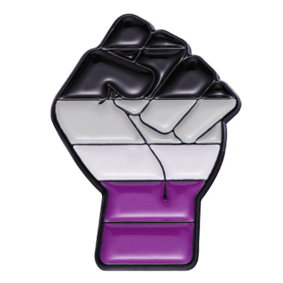 Asexual Power Fist Enamel Pin
