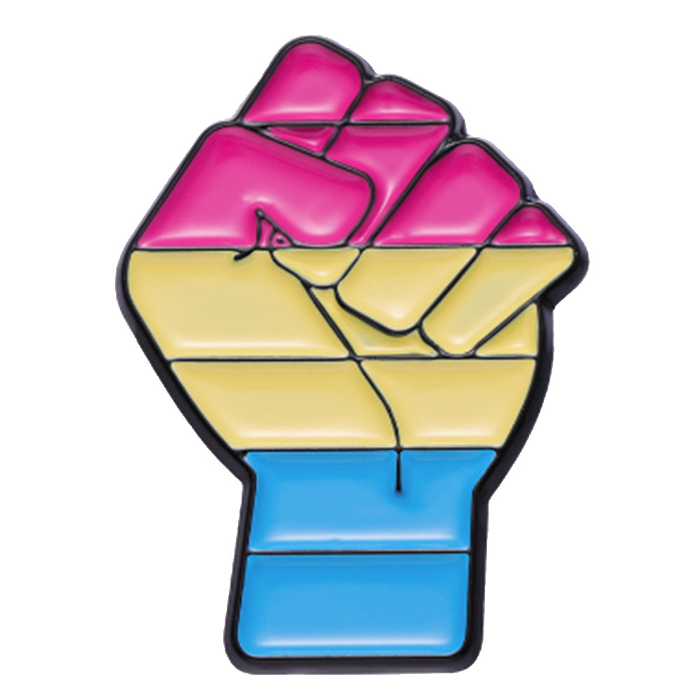 Pansexual Power Fist Enamel Pin