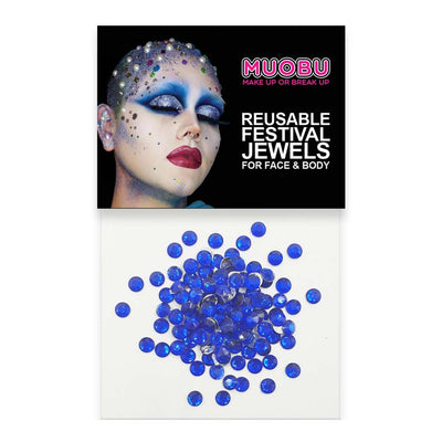 Royal Blue Diamantes - Clear Face & Body Gems 4mm