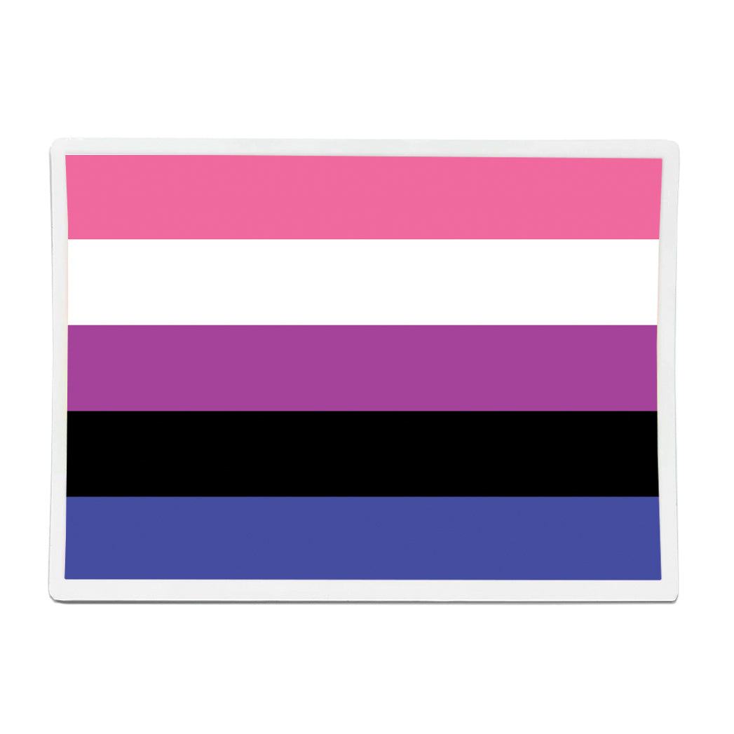 Genderfluid Pride Flag Rectangle Vinyl Waterproof Sticker