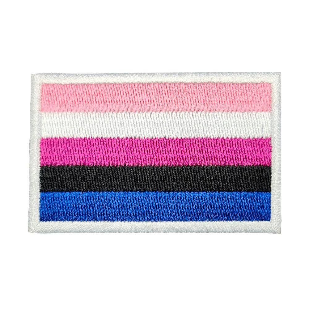Genderfluid Flag Rectangular Embroidered Iron-On Patch