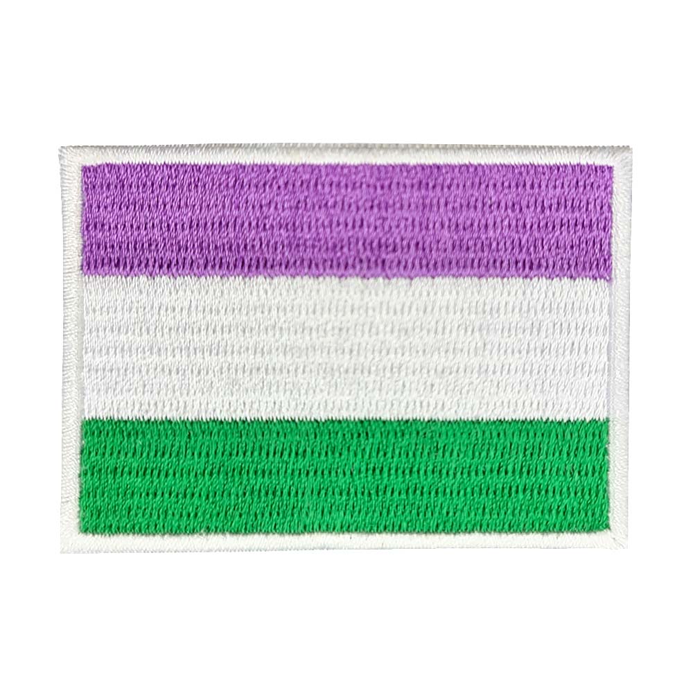Genderqueer Flag Rectangular Embroidered Iron-On Patch