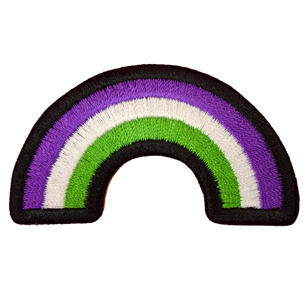 Genderqueer Rainbow Shaped Embroidered Iron-On Festival Patch