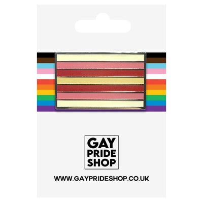 Girlflux Pride Flag Silver Metal Rectangle Lapel Pin Badge