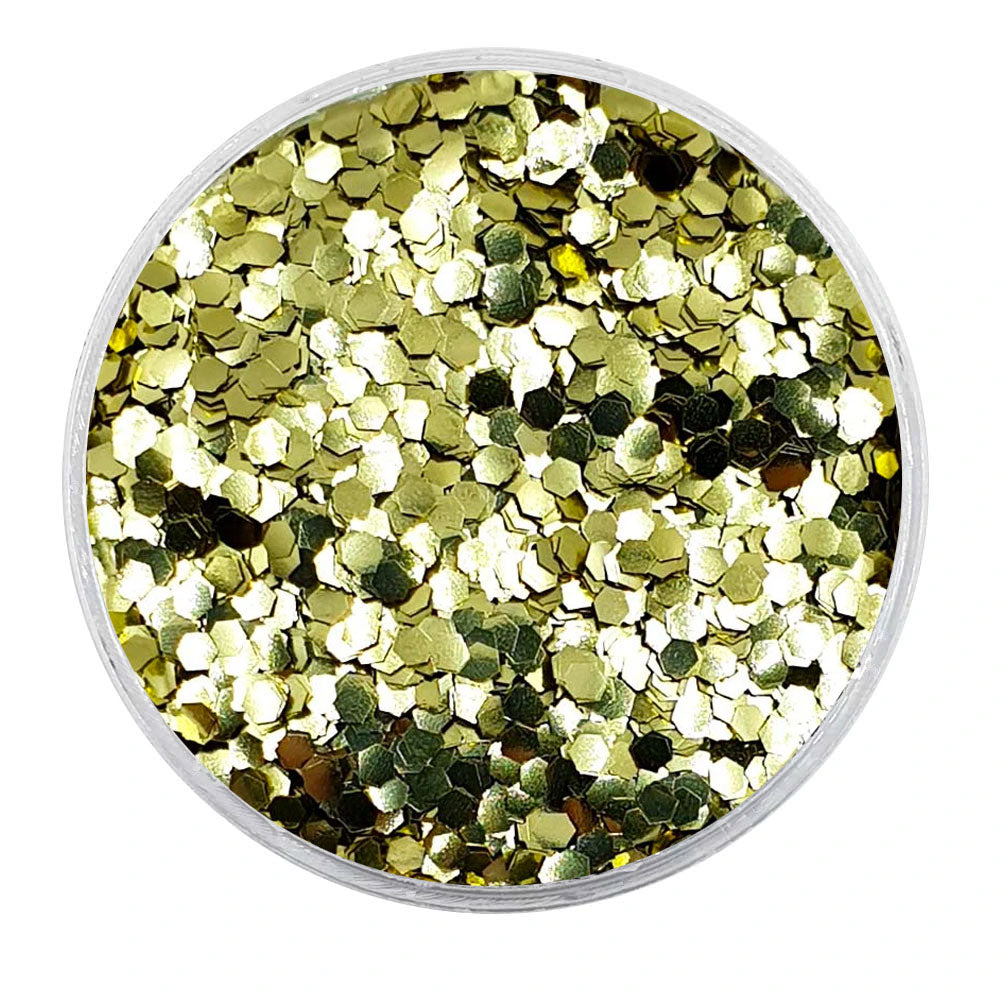 MUOBU Biodegradable Gold Glitter - Mini Hexagon Metallic Glitter