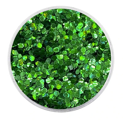 MUOBU Biodegradable Emerald Green Glitter - Mini Hexagon Holographic Glitter