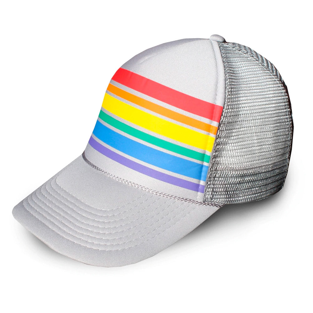 Gay Pride Rainbow Grey Vintage Style Trucker Cap