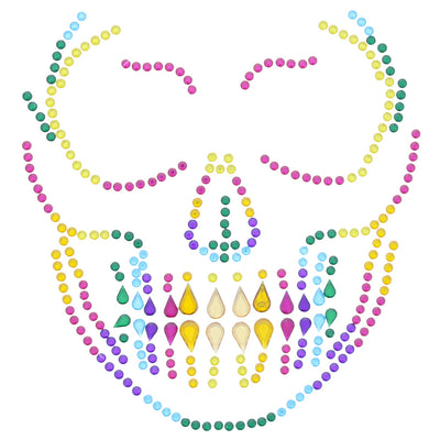 Halloween Face Jewels - Scary Skeleton (Rainbow Gems)