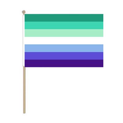 Gay Male / MLM (Men Loving Men) Pride Hand Held Flag (22.5cm x 15cm)