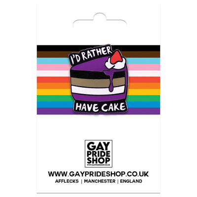 I'd Rather Have Cake (Asexual Flag) Enamel Pin