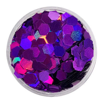 Purple Large Flake Glitter (Holographic Glitter Hexagons) - KThanksBye