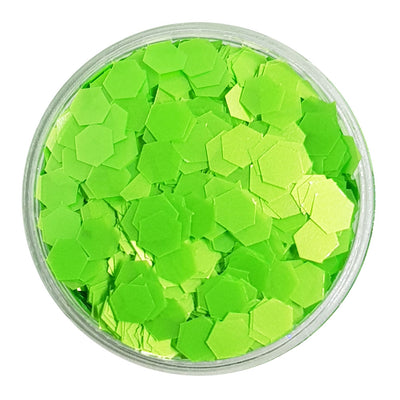 Bright Green Large Flake Glitter (Neon UV Glitter) - Green Beans