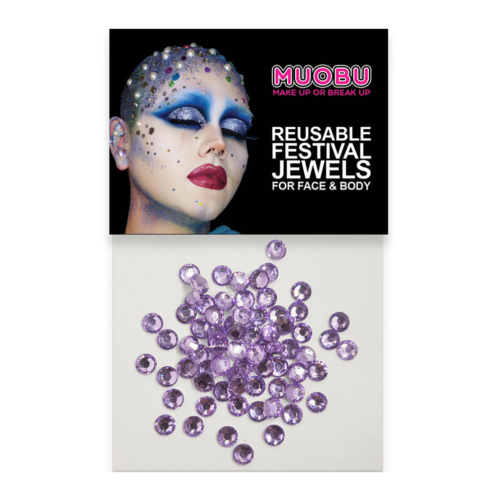 Lilac Diamontes - Clear Face & Body Gems 4mm