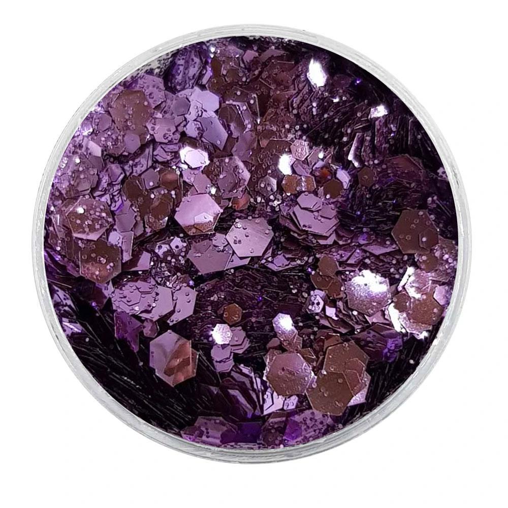 MUOBU Biodegradable Lilac Mixed Glitter - Metallic Festival Chunky Glitter Mix (BioFlowerPower)