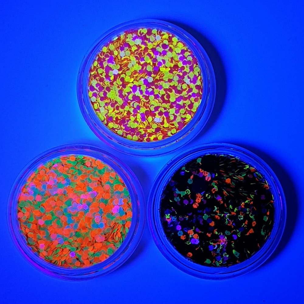 Mixed Chunky Glitter (Neon UV Glitter Mix) - Liquorice Allsorts