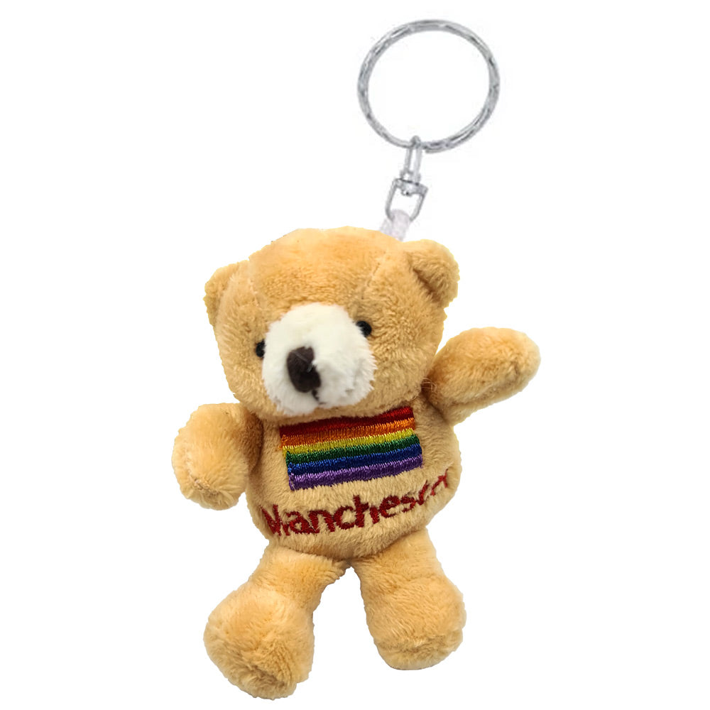 Teddy Bear Keyring - Manchester Gay Pride Rainbow Flag