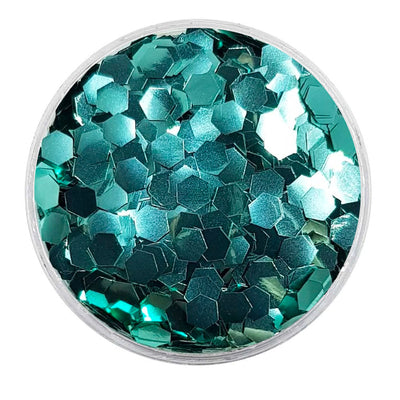 MUOBU - Biodegradable Turquoise Glitter - Chunky Hexagon Metallic Glitter
