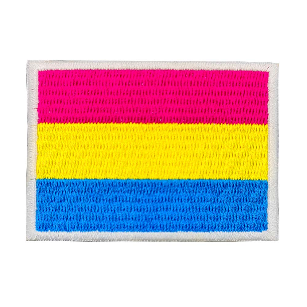 Pansexual Flag Rectangular Embroidered Iron-On Patch