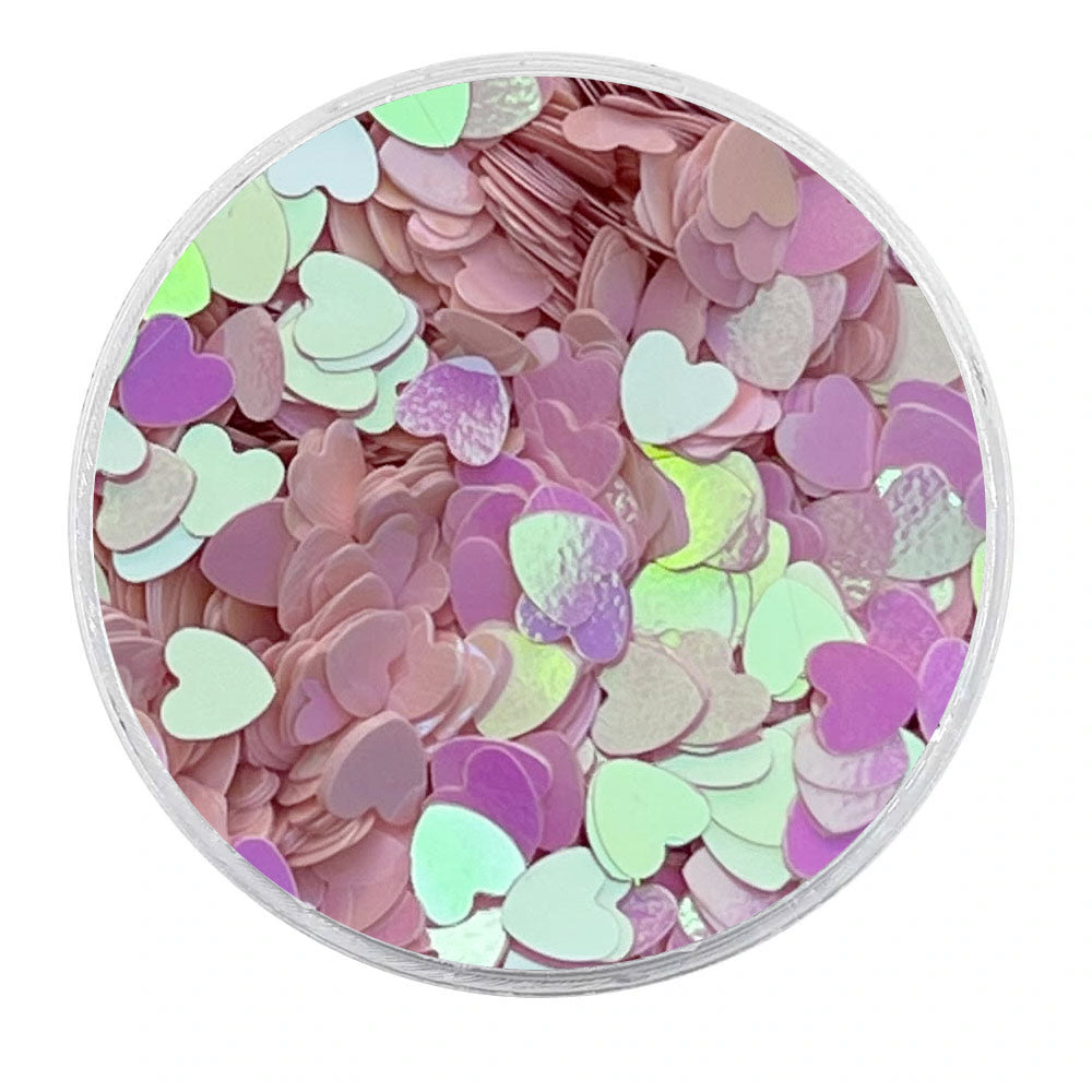 Pastel Pink Glitter Hearts (Iridescent Glitter Hearts)