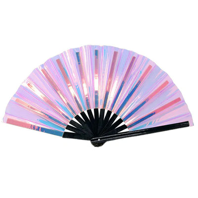 Iridescent Bamboo Cracking Fan - Large 33cm (Pearlescent)