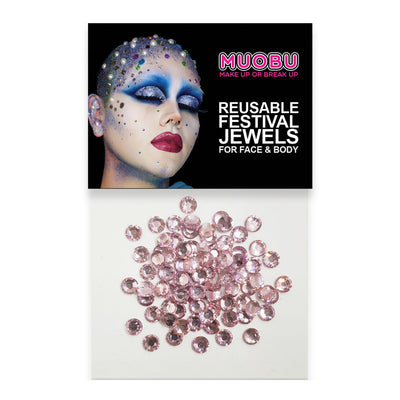 Pink 1 Diamontes - Clear Face & Body Gems 4mm