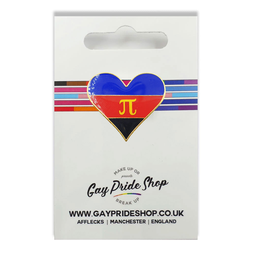 Polyamory Flag Metal Heart Lapel Pin Badge