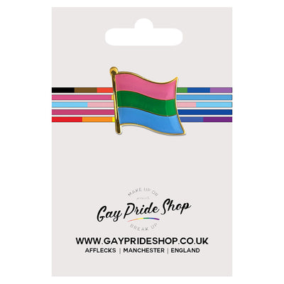 Polysexual Flag Gold Enamel Waving Flag Pin Badge