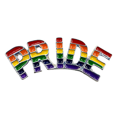 Gay Pride Rainbow Flag Silver Plated PRIDE Badge