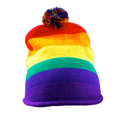 Gay Pride Rainbow Knitted Hat
