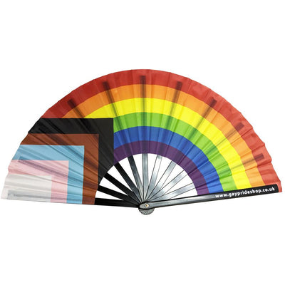 Progress Pride Flag Cracking Fan - Large 33cm