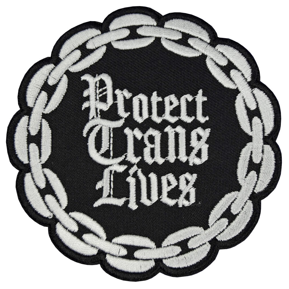 Protect Trans Lives(Gothic Chain Version) Embroidered Iron-On Patch