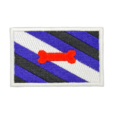 Puppy Play Pride Flag Rectangular Embroidered Iron-On Patch