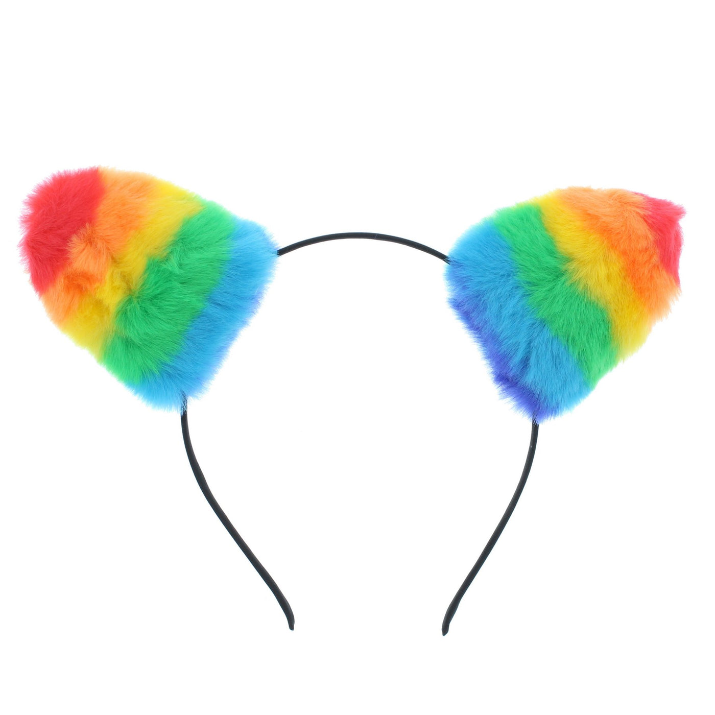Gay Pride Rainbow Fluffy Animal Ears Headband