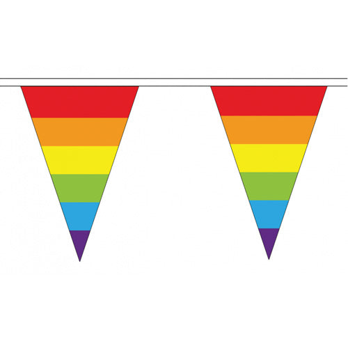 Gay Pride Rainbow Flag Cloth Bunting Small (20m x 54 flags)