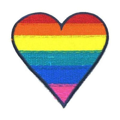 Gay Rainbow Heart Iron-On Patch