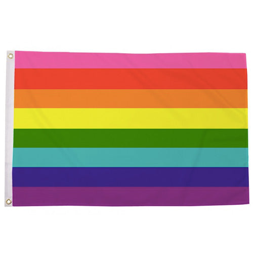 1978 Original Gay Pride Rainbow 8 Colour Flag (3ft x 2ft Premium)