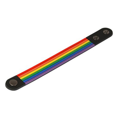 Gay Pride Rainbow Striped Rubber Bracelet