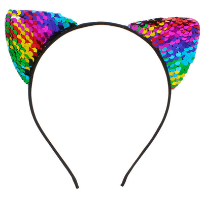 Gay Pride Rainbow Sequin Animal Ears Headband