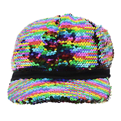 Gay Pride Rainbow Sequined Baseball Cap