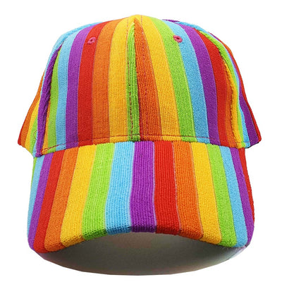 Gay Pride Rainbow Flag Striped Cord Baseball Cap