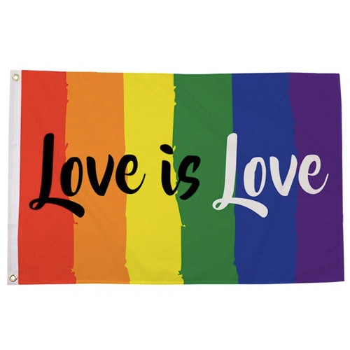 Gay Pride Rainbow Vertical Love Is Love Pride Flag (5ft x 3ft Premium)