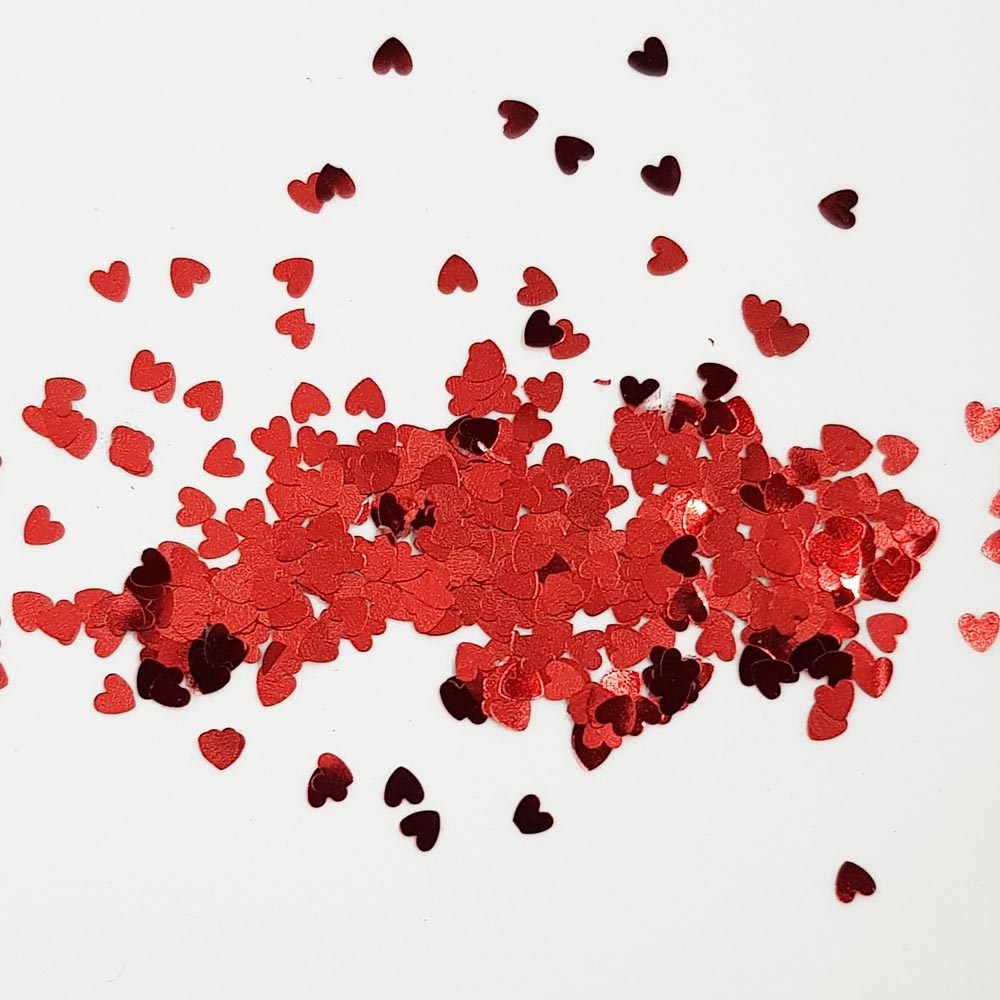 Be My Valentine - Red Metallic Chunky Glitter Hearts