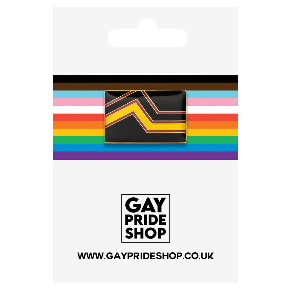 Rubber/Latex Pride Mini Gold Metal Rectangle Lapel Pin Badge