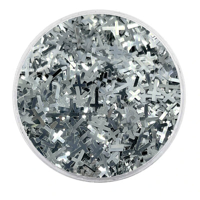 Silver Metallic Glitter Crosses