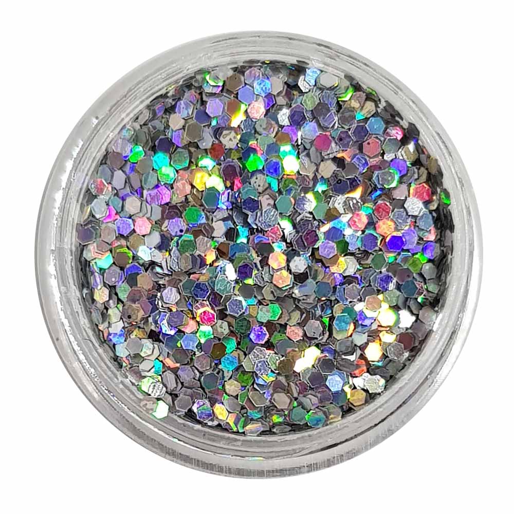 Silver Stardust - Silver Holographic Mini Hexagon Glitter