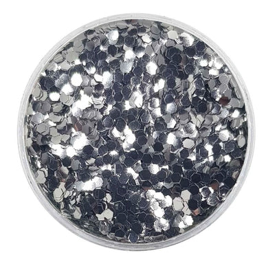 MUOBU Biodegradable Silver Glitter - Mini Hexagon Metallic Glitter