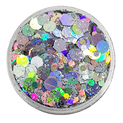 Silver Festival Glitter (Holographic Chunky Glitter Mix) - Silver Shimmer