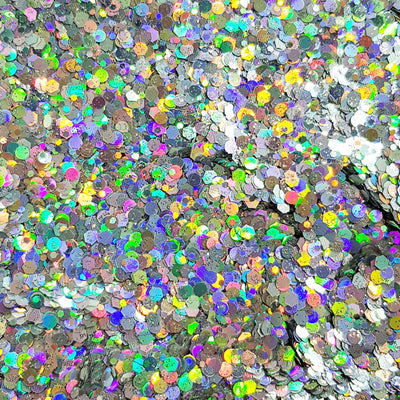 Silver Festival Glitter (Holographic Chunky Glitter Mix) - Silver Shimmer